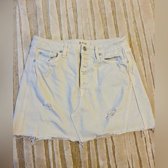 Free People Pants - Free People Cream Distressed Jean Shorts